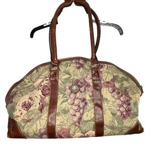 Capezio Vintage Floral Tapestry Duffle Full Zip Clean Dance Travel Weekend Bag